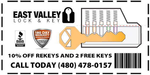 Lock Rekey Save 10% with East Valley Lock and Key